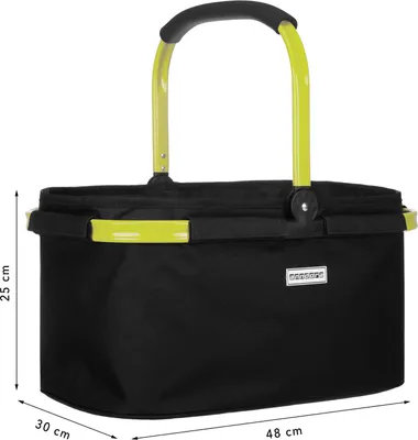 Produktbild von anndora Einkaufskorb 22L schwarz mit Rahmen in gelb limette - Schwarz limette