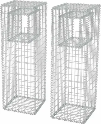 Obrázok produktu pre vidaXL Gabionový kôš Post/Plant Box 2 ks oceľ 50 × 50 × 160 cm