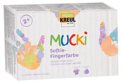 Produktbild von C. KREUL MUCKI Softie-Fingerfarbe 6er Set 150 ml