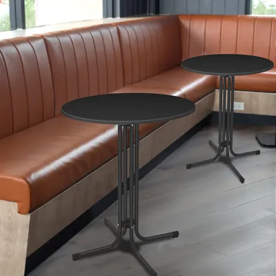 Image de Table bistrot - Table de bar - Table de jardin - Table à manger - Table ronde - Pliable - Résistante aux intempéries - Structure métallique