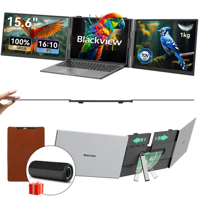 Produktbild von Blackview DCM8+A3 BT-Box 15,6" Tragbarer Monitor, 4,6mm dünn, 1,2kg, Plug&Play, 100W Reverse Charging, support Laptop/PC/Handy/Mac/Switch/PS5/Xbox