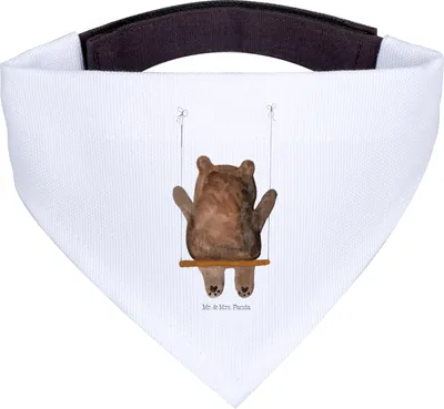 Produktbild von Mr. & Mrs. Panda Halstuch Hund Bär Schaukel - Weiß - Geschenk, Hundehalstuch, Verlust Trauer Trauergeschenk Traurig Trösten Trost Liebeskummer Liebe Verliebt, Für Hunde