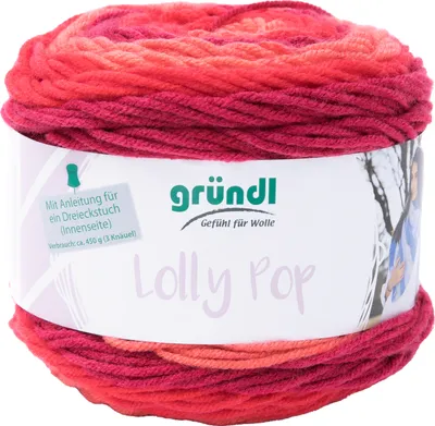 Produktbild von Gründl Wolle "Lolly Pop", 4-fädig, 150 g, ca. 240m Wild Cherry Swirl, Farbe 07