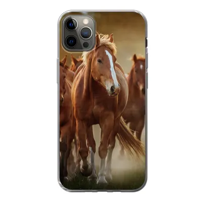 Produktbild von MuchoWow® Handyhülle Schutzhülle Hülle für iPhone 13 Pro Max Pferde - Licht - Natur Silikon Softcase Handy Hülle - Mobiltelefon