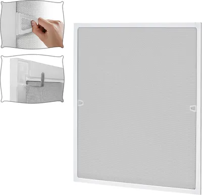 Zdjęcie produktu dla LARS360 Moskitiera okienna 120x140cm, biała moskitiera z aluminiową ramką do okien Zapobiega inwazji owadów