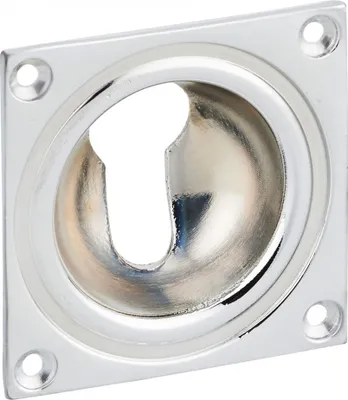 Image de Entrée à cuvette trou de cylindre, 60x60mm, laiton chromé - THIRARD
