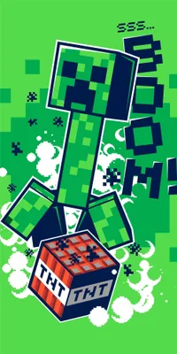 Obrázek produktu pro Jerry Fabrics Dětská bavlněná plážová osuška Minecraft Boom 70x140