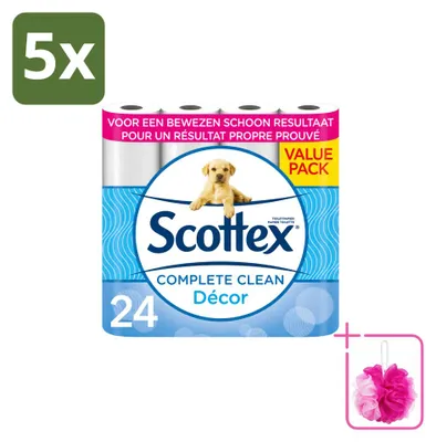 Zdjęcie produktu dla 5 rolek papieru toaletowego Scottex - 2 warstwy - opakowanie ekonomiczne - 5 sztuk