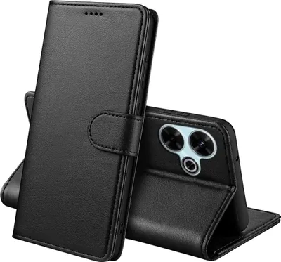 Image de Housse pour Xiaomi Redmi 13 - Portefeuille noir Rabat Magnétisé Rangement Cartes Étui pour téléphone portable Phonillico®