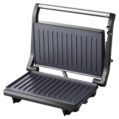 Produktbild von Tomado TGC2001S Kompakter Kontaktgrill mit Tischgrill-Funktion - Edelstahl