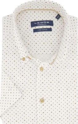 Produktbild von Ledub Hemd kurzarm weiß bedruckt Button-Down