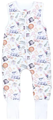 Produktbild von TupTam Baby Ganzjahresschlafsack mit Füßen - 2,5 TOG -  - Unisex, Farbe: Jahrmarkt Tiere umstülpbarer Fuß, Größe: 116-122