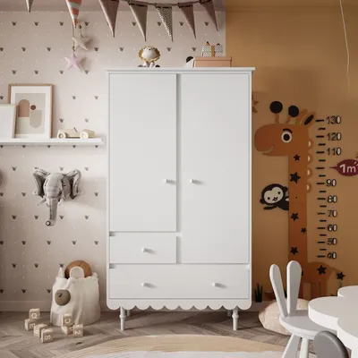 Obrázok produktu pre Dvojdverová šatníková skriňa BABUSHKA biela