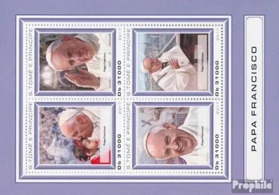 Produktbild von Briefmarken Sao Tome e Principe 2017 Mi 7398-7401 Kleinbogen (kompl. Ausgabe) postfrisch Papst Franziskus