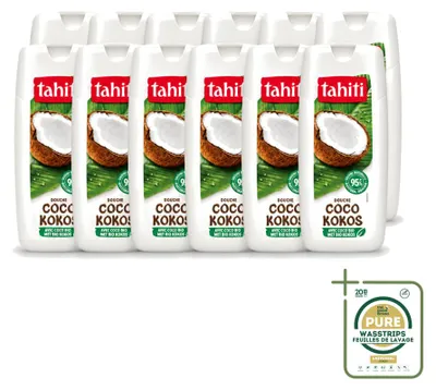 Produktbild von 12 x Tahiti Douchegel mit biologischer Kokos - Vegan - 300 ml - Vorratspackung - 12 Stücke