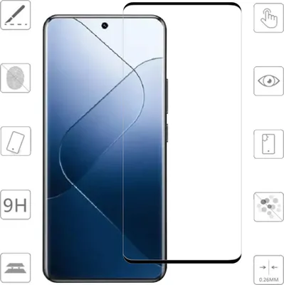Obrázok produktu pre Pre Xiaomi 15 Pro – 1 ks 3D zakrivená prémiová ochranná fólia na displej Full H9, 0,3 mm, tvrdené sklo