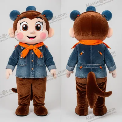 Image de Mascotte MASTICOT funambule en velours marron