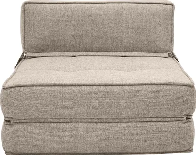 Produktbild von Miliboo - Schlafsofa taupefarbener Stoff 1-Sitzer KATY