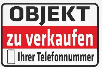 Produktbild von INDIGOS UG - Aufkleber - Sicherheit - Objekt zu verkaufen - mit Ihrer Telefonnummer - 600x400 mm
