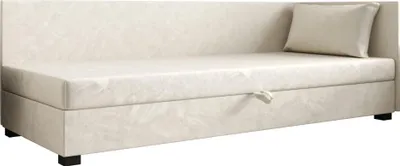 Produktbild von AURA SOFA  Boxspringbett ROLAND PLUS 80x195 Komplett-Set mit Bonell Matratze, Polsterbett mit Bettkästen - Hellbeige, MONOLITH 02