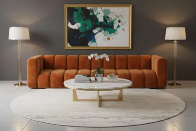 Produktbild von Kaiser Möbel Couch, Fünfsitzer-Sofa Grand, Veloursstoff Salvador, Braun