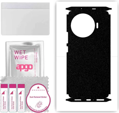 Produktbild von apgo Rückseite + Seiten Schutzfolie, Skin, kompatibel mit Tecno Spark 20 Pro+ Plus, Hinten Displayschutzfolie aus Vinylfolie, kratzfest, einfache Montage - Mattschwarz
