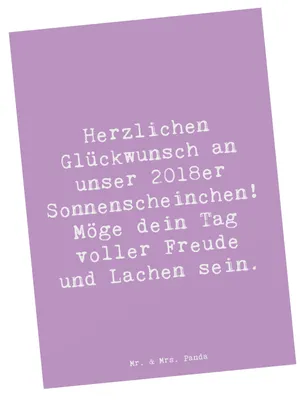 Produktbild von Mr. & Mrs. Panda Postkarte Spruch 2018 Geburtstag Sonnenscheinchen - Lavendeltraum - Geschenk, bildkarte, Grußkarte, Geburtstagsgeschenk, Ansichtskarten, Postkarten