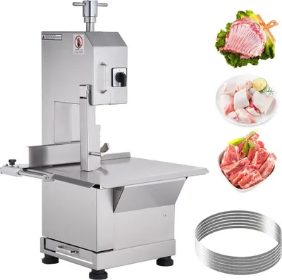 Obrázok produktu pre Komerčný stroj na rezanie mäsa a kostí 2200 W SM® - Stroj na rezanie kostí 1000 kg/h - Stroj na rezanie mrazeného mäsa a kostí 0-180 mm