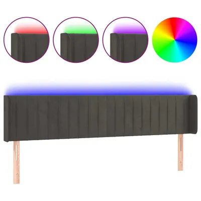 Produktbild von vidaXL LED Kopfteil Dunkelgrau 183x16x78/88 cm Samt