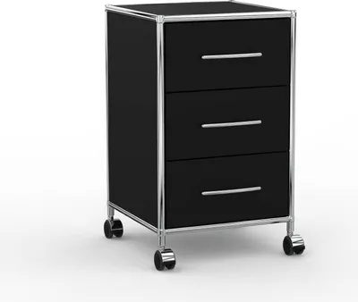 Produktbild von VERSEE Rollcontainer 40 cm mit 3 Schubladen – Holz Schwarz – Bürocontainer