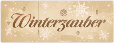 Produktbild von Winterzauber mit schönen Schneeflocken und Christbaumkugeln Metallschild