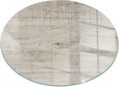 Produktbild von Glasbodenplatte für Fi 90 cm – Kaminofen – Kaminplatte Glas – Schutzglas – Funkenschutzplatte –Glasbodenplatte Feuerfeste – Hitzeschutzplatte – Bodenschutz aus Glas – Helle Holzstruktur