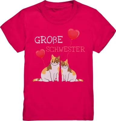 Produktbild von Große Schwester Shirt Katzen Liebe Große Schwester Geschenk – Sorbet / 134/146 (9-11)