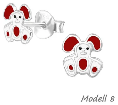 Produktbild von Ohrstecker Ostern: 925 Silber Kinder Ohrringe „Kaninchen / Hase / Osterhase“ Modell 8