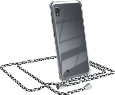 Produktbild von EAZY CASE Handykette kompatibel mit Samsung Galaxy A10, Handyhülle mit Umhängeband, Handykordel, Schutzhülle Clear, Band in Schwarz