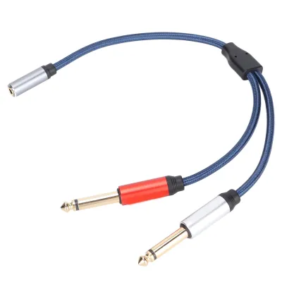 Obrázok produktu pre audio kábel s 3,5 mm jack konektorom na 2× 6,35 mm jack konektor - pre reproduktory, zosilňovač, mixážny pult a audio pripojenie