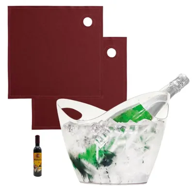 Immagine prodotto di Elzusha - Secchiello refrigerante per champagne e vino, completo di accessori