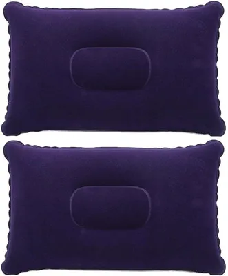 Imagen del producto de Uniqoos® - Juego de 2 almohadillas de viaje inflables ergonómicas, ultraligeras, con funda de algodón desmontable y lavable, para soporte cervical, ideales para viajes en avión, coche y oficina