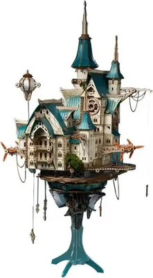 Zdjęcie produktu dla Puzzle 3D, Zamek Fantasy, niebieski, HC, drewno, 699 elementów