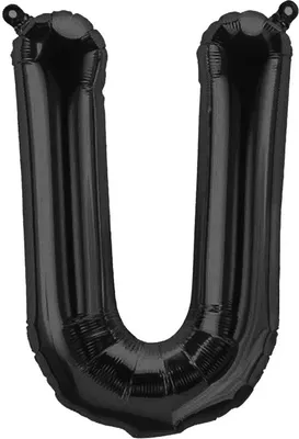 Produktbild von Folienballon Buchstabe U, schwarz, ca. 40 cm, für Luftbefüllung