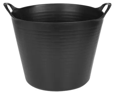 Image de Seau Strend Pro Flexi, noir, de chantier, avec poignees, 39x35,5 cm, 27 lit.