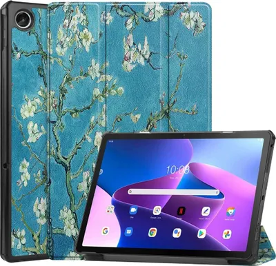 Produktbild von Lenovo Tab M10 Plus Gen 3 Hülle - Tri-Fold Ständer Klapphülle mit Schlaf/Wach-Funktion - Blüte