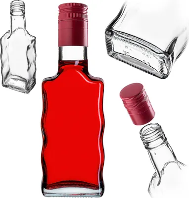 Image de KADAX Flacon en verre pour teinture 200 ml avec long bouchon rouge, 50 pièces.