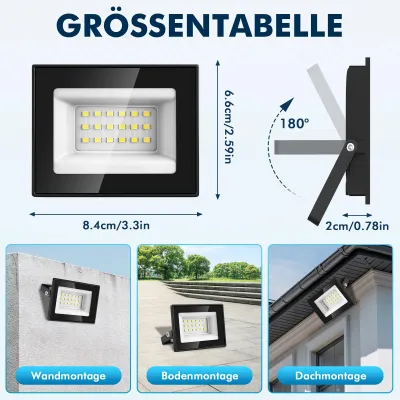 Produktbild von LED-Flutlicht - 20 W - Warmweiß 3000 K - 1 Stück - 220–240 V