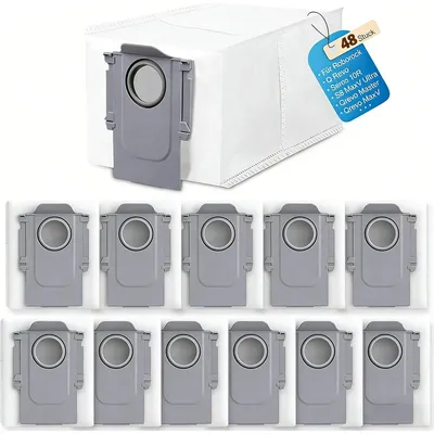 Produktbild von 48 Stück Staubbeutel für Roborock Saros 10/10R/S8 MaxV Ultra/Qrevo Pro/Q revo/Qrevo MaxV/Qrevo S/Qrevo master/S8 Max Ultra Roboter Staubsauger Zubehör Teile, 3,0 l große Kapazität Staubbeutel