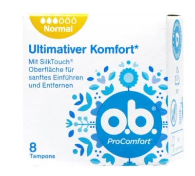 Zdjęcie produktu dla O.B. ProComfort Tampony higieniczne, 8 sztuk (PRODUKT Z NIEMIEC)