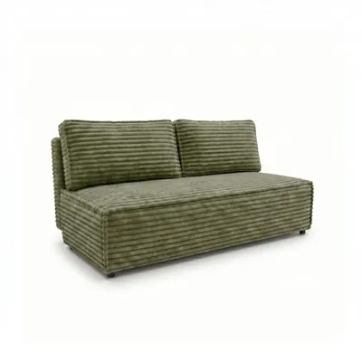 Produktbild von Schlafsofa FORANO 3-Sitzer mit Bettkasten, Sofa Couch mit Schlaffunktion für Wohnzimmer und Jugendzimmer, weicher Plüschstoff, Cordstoff Hellgrün