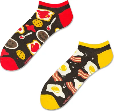 Produktbild von Kurze Damensocken "Frühstück", Größe 36-40, bunte Socken mit lustigem Muster