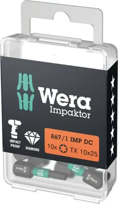 Zdjęcie produktu dla Bit IMPACTOR DC T10 L.25mm 1/4 cala C6,3 Impactor, DC WERA