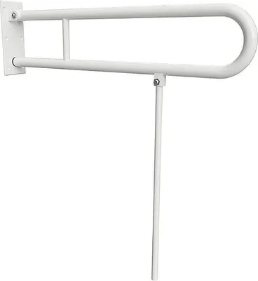 Zdjęcie produktu dla BELP Składana poręcz w kształcie litery U z podstawą, żelazna, biała, 100 x 800 x 829 mm, nośność 120 kg, do łazienki i toalety >> do montażu na wkręty